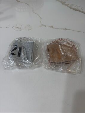 NWT Set of 2 Rose Gold & Silver Finally 21 Sash & Rhinestone Tiara Set